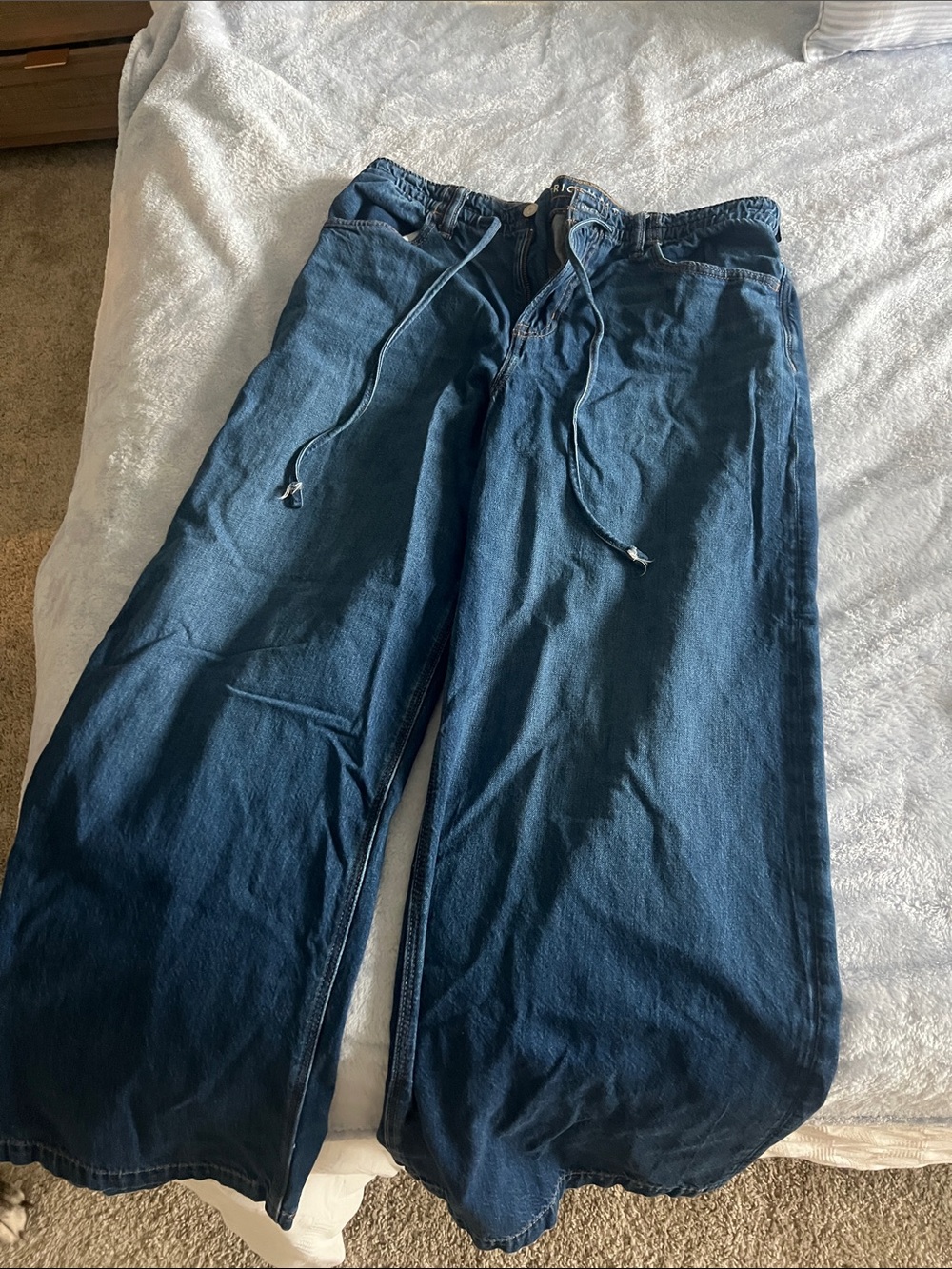 Women’s Wide-Leg Denim Jeans - Dark Blue